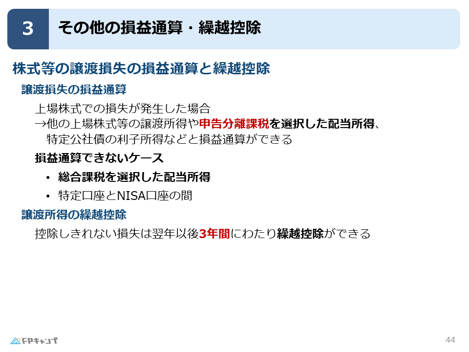 株式等の譲渡損失と居住用財産の譲渡損失(タックスプランニング)完全講義シリーズ - FPキャンプBlog